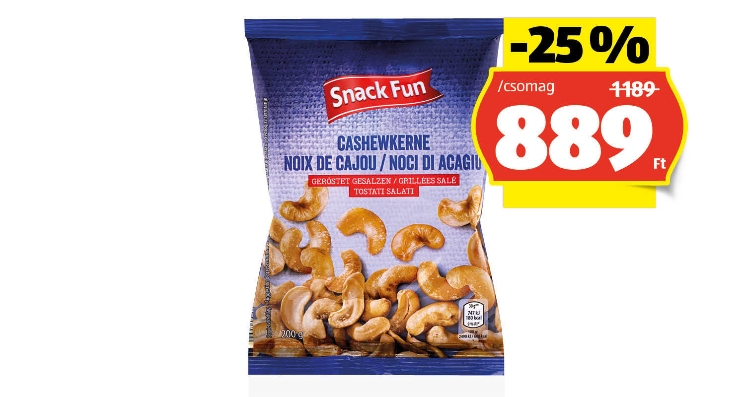 SNACK FUN Kesudió, 200 g/csomag