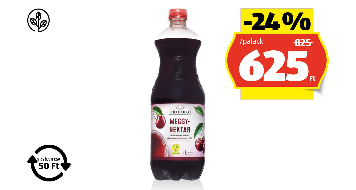 RIO D‘ORO Meggynektár, 1 l/palack