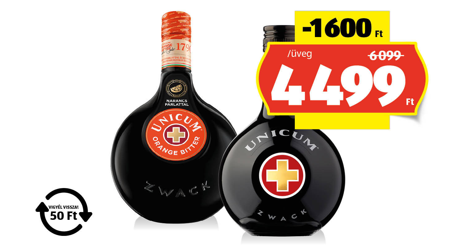 ZWACK Unicum, 0,5 l/üveg