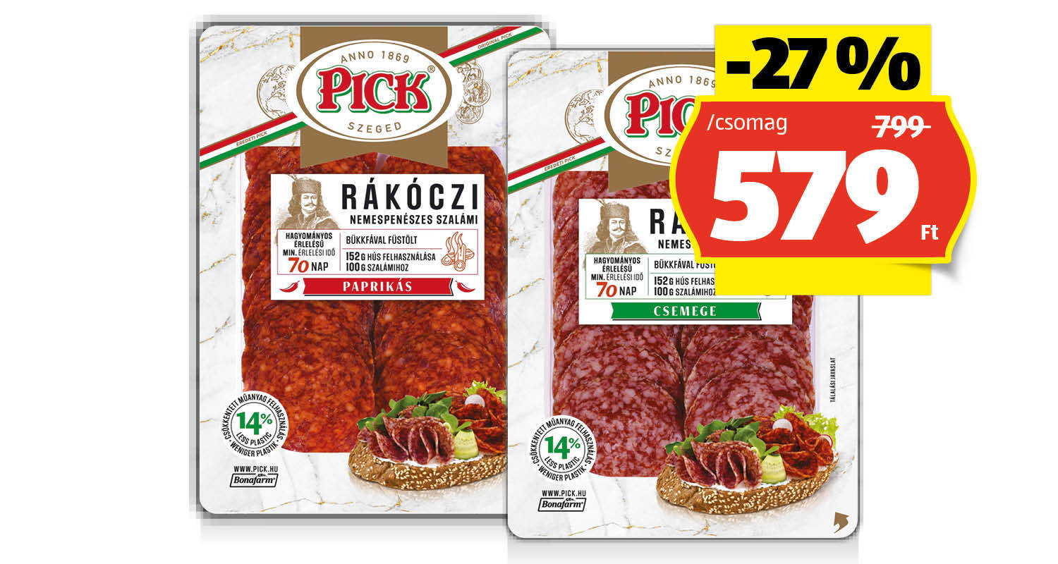 PICK Rákóczi szalámi, 80 g/csomag