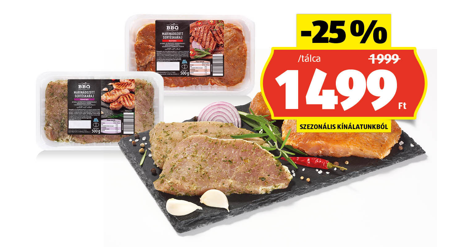 BBQ Friss sertéskaraj, 500 g/tálca