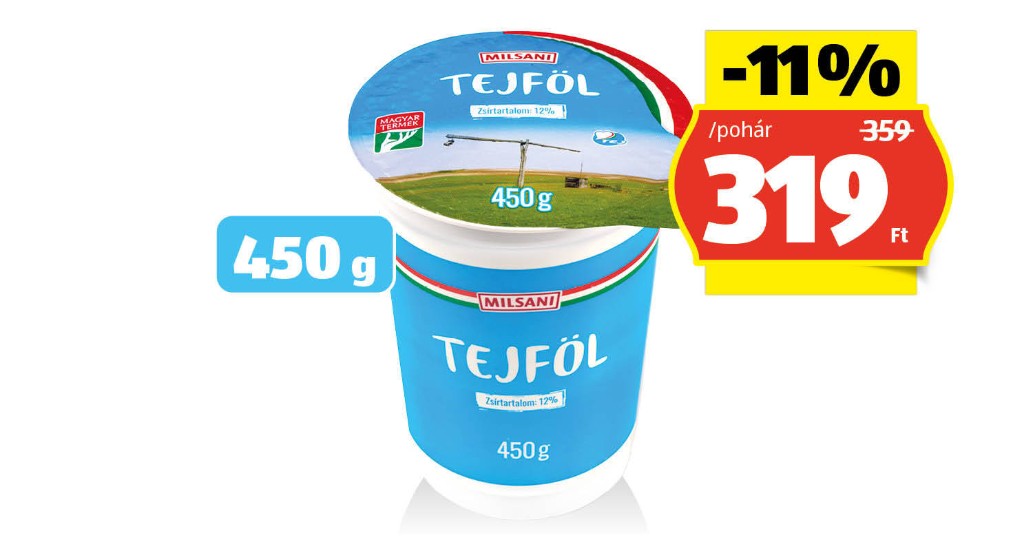MILSANI Tejföl, 450 g/pohár
