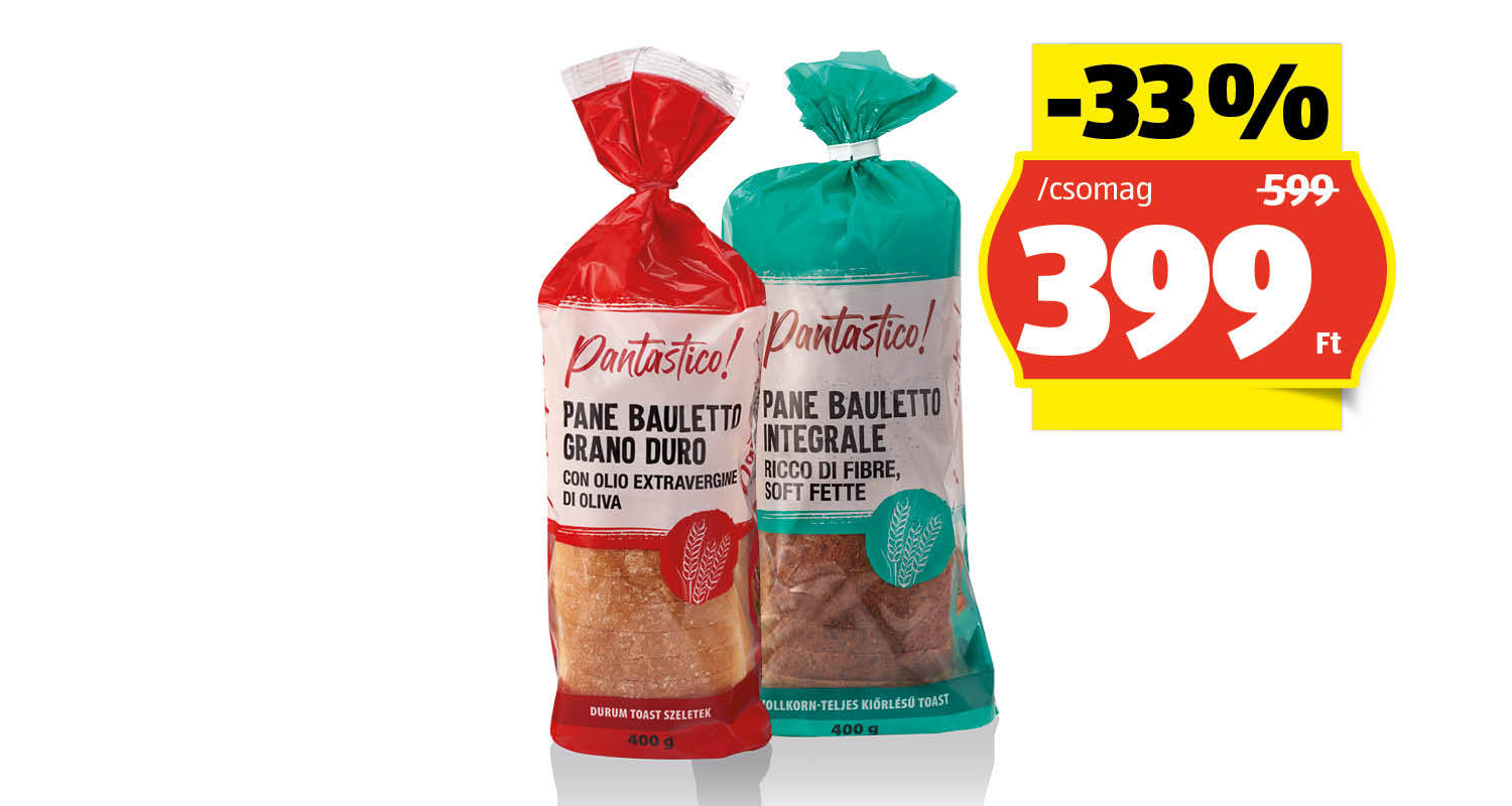 PANTASTICO! Toastkenyér, 400 g/csomag