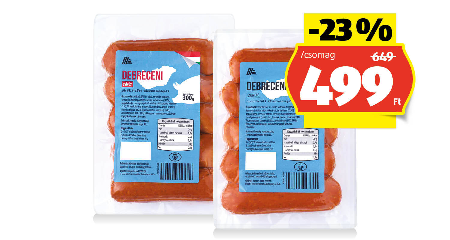 Debreceni, 300 g/csomag