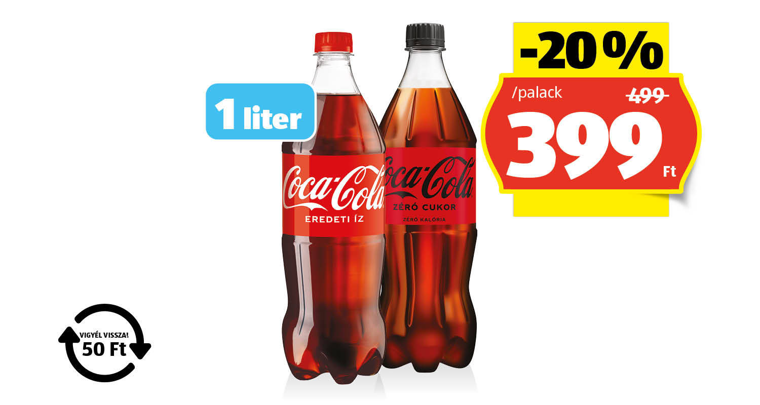 COCA-COLA Szénsavas üdítőital, 1 l/palack