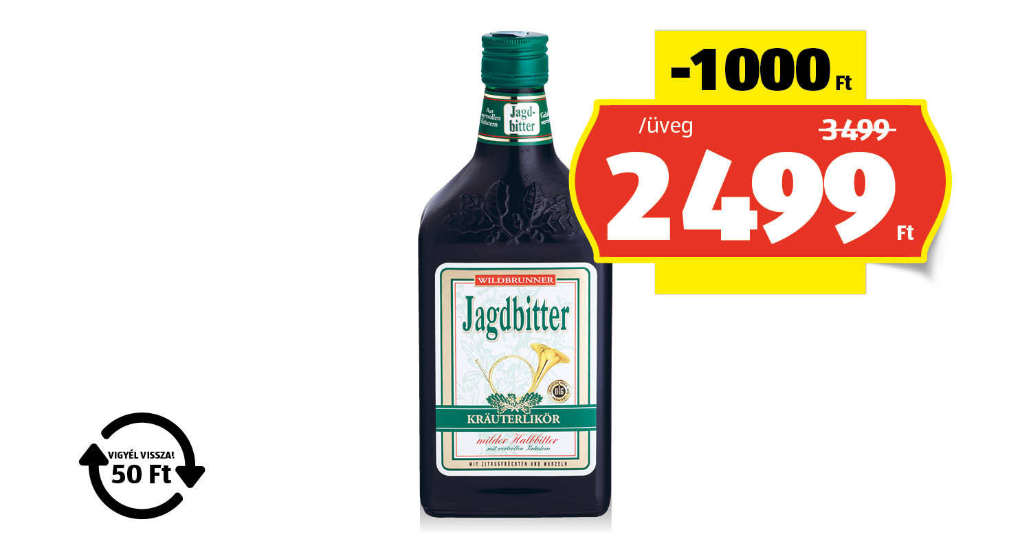 WILDBRUNNER Jagdbitter keserűlikőr, 0,7 l/üveg