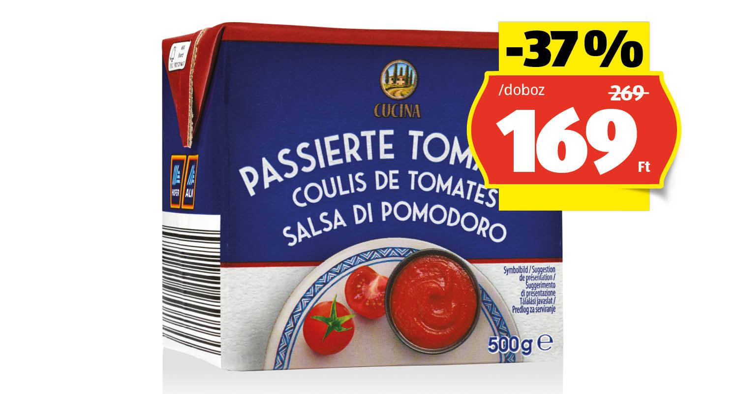 CUCINA Passzírozott paradicsom, 500 g/doboz