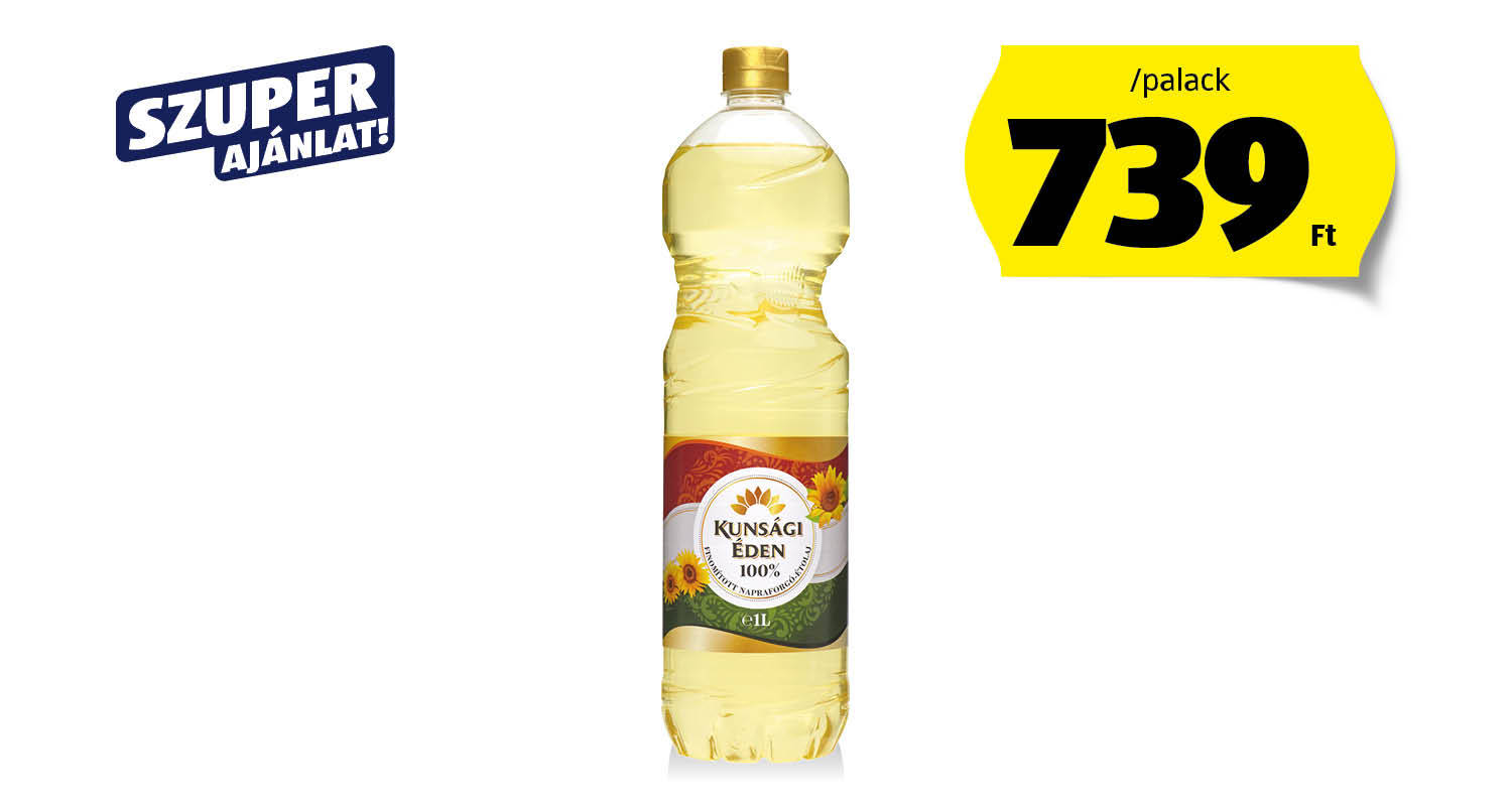 KUNSÁGI ÉDEN Napraforgó-étolaj, 1 l/palack