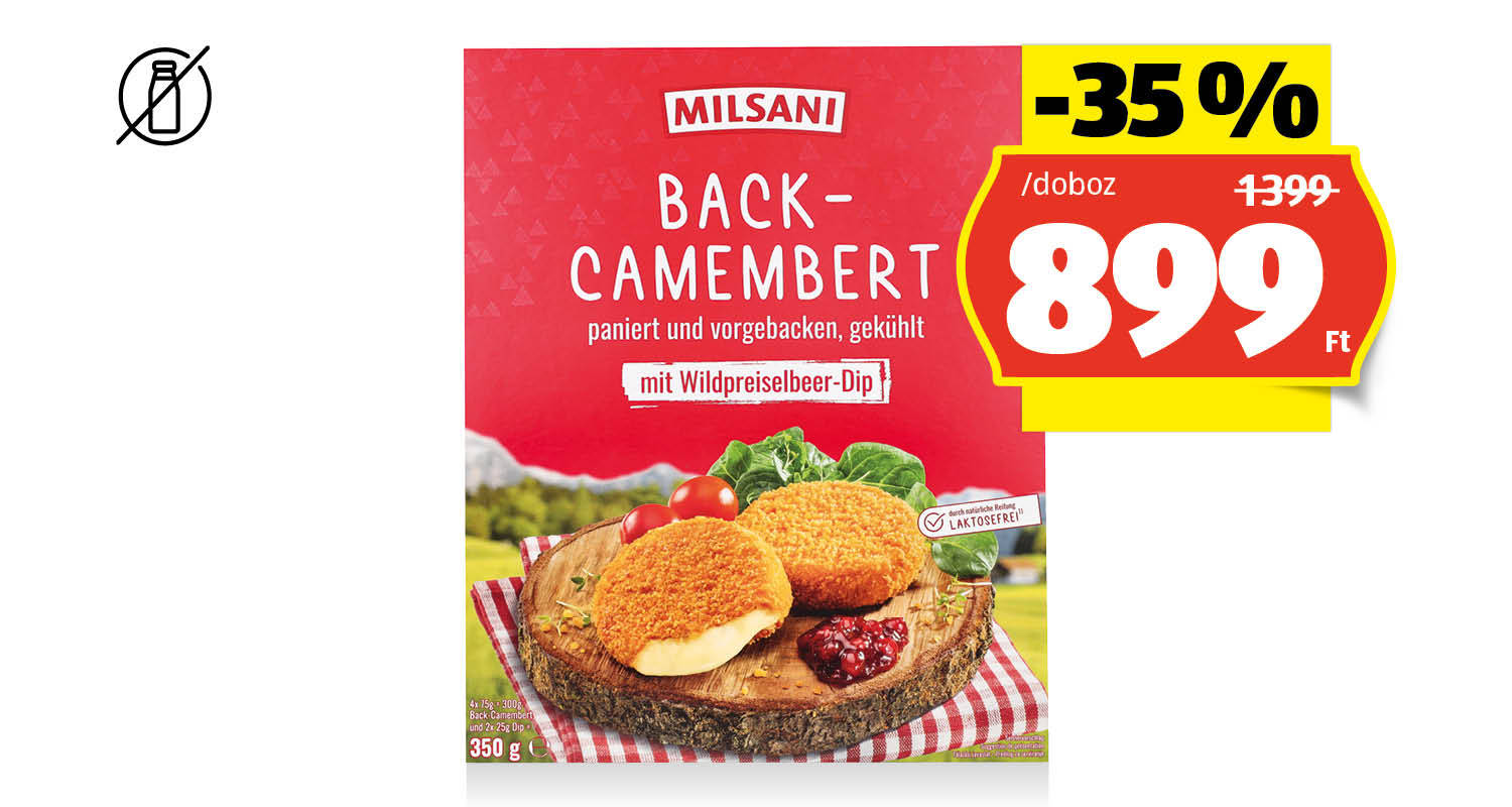 MILSANI Panírozott camembert sajt, 350 g/doboz