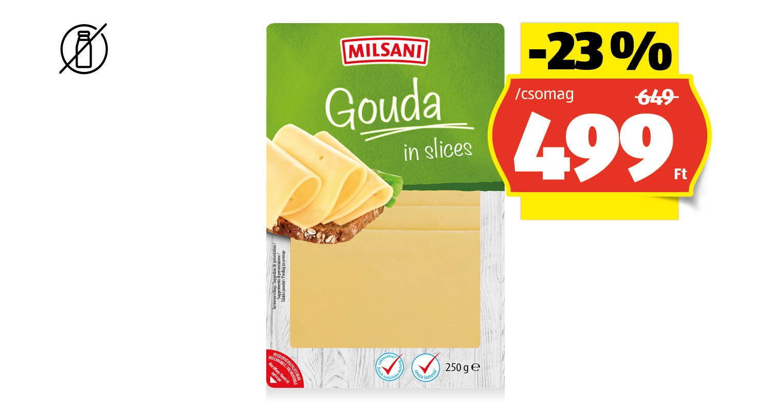 MILSANI Gouda sajt, 250 g/csomag
