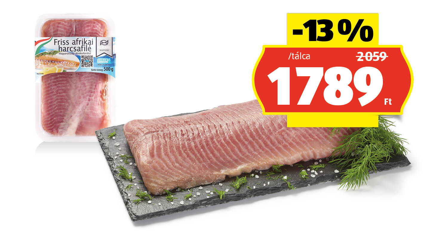 ALMARE SEAFOOD Friss afrikai harcsafilé, 500 g/tálca