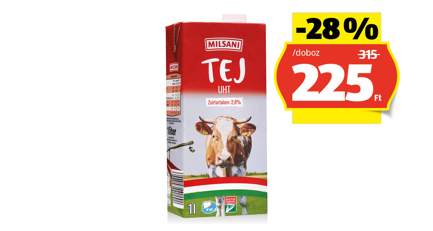 MILSANI UHT tej, 1 l/doboz