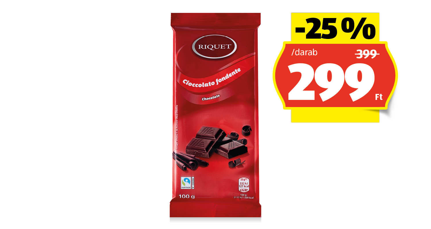 RIQUET Étcsokoládé, 100 g/darab