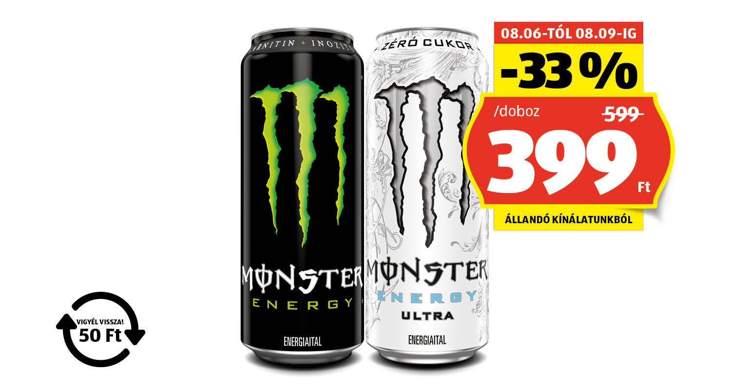 MONSTER ENERGY Energiaital, 0,5 l/doboz