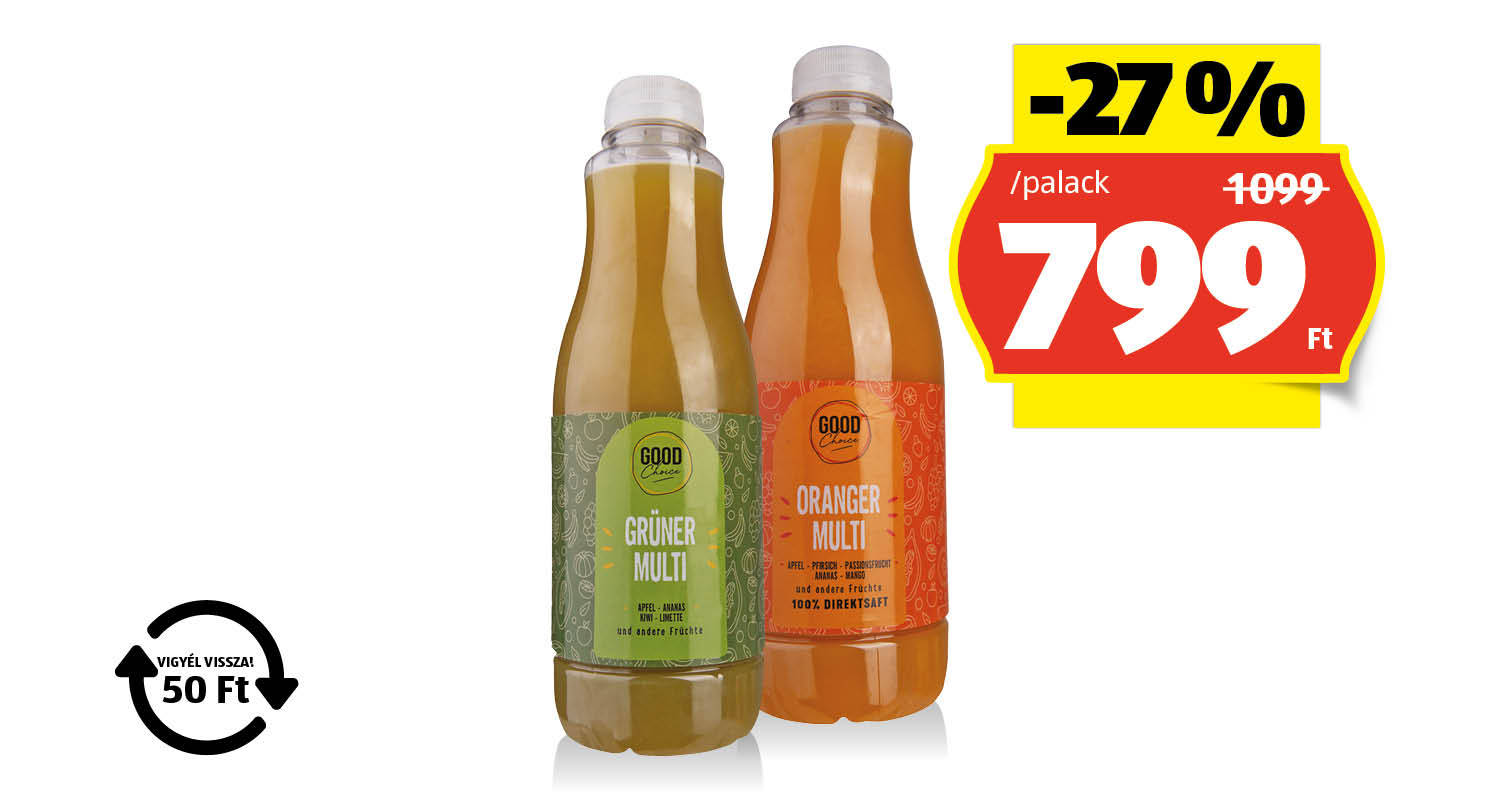 GOOD CHOICE Préselt gyümölcslé, 1 l/palack
