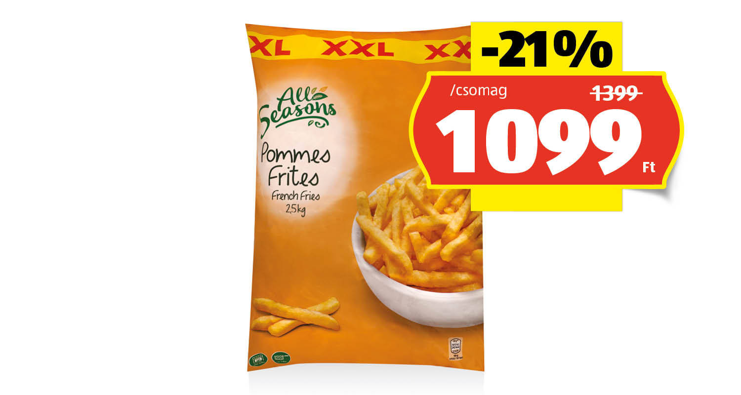 ALL SEASONS Hasábburgonya, 2,5 kg/csomag