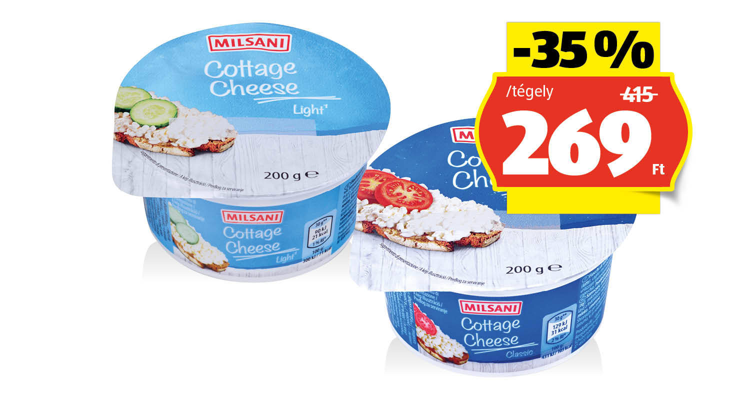 MILSANI Cottage cheese, 200 g/tégely
