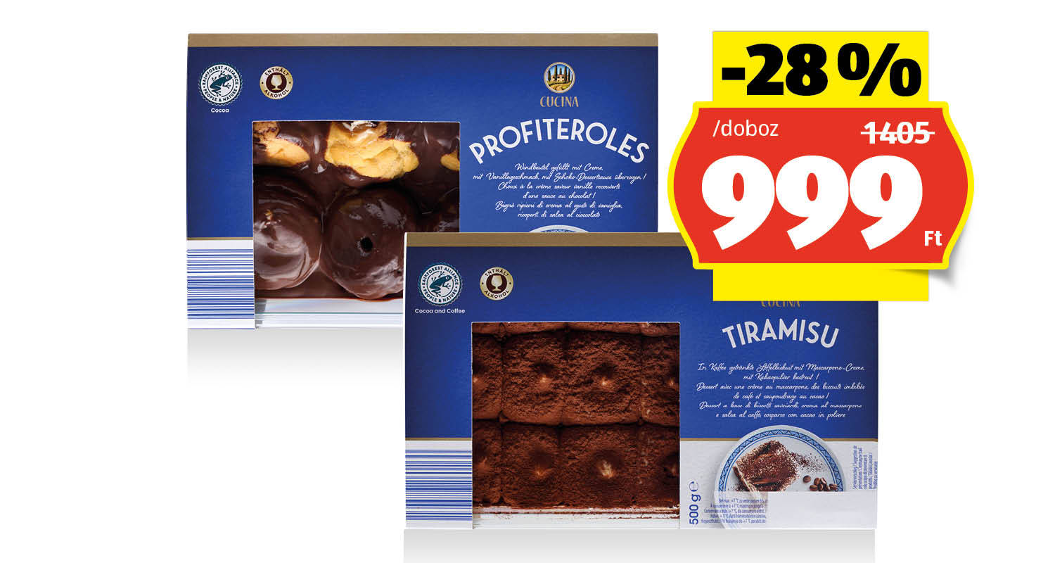 CUCINA Olasz desszert, 500 g vagy 450 g/doboz