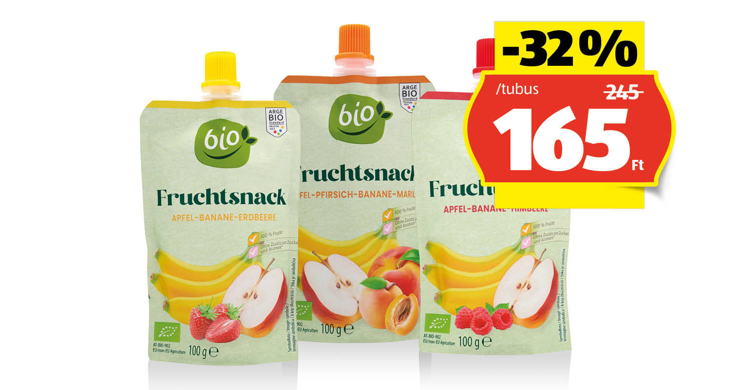 BIO Bio gyümölcspüré, 100 g/tubus