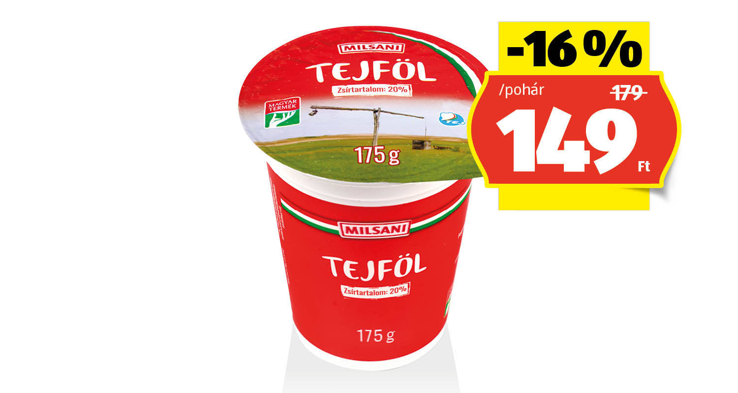 MILSANI Tejföl, 175 g/pohár