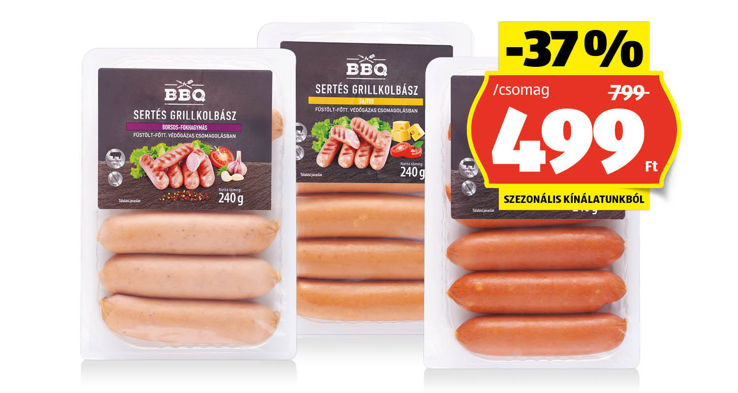 BBQ Grillkolbász, 240 g/csomag
