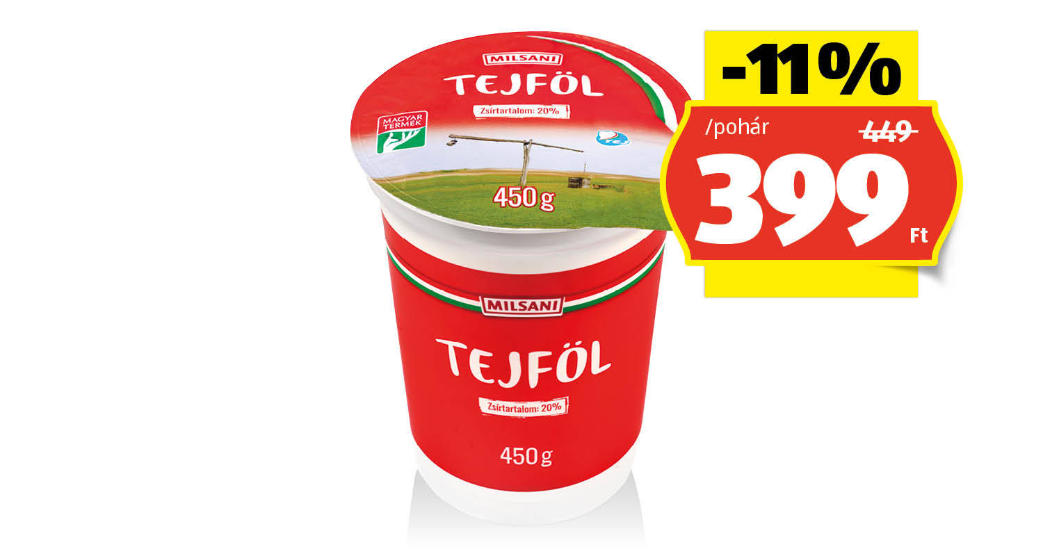 MILSANI Tejföl, 450 g/pohár