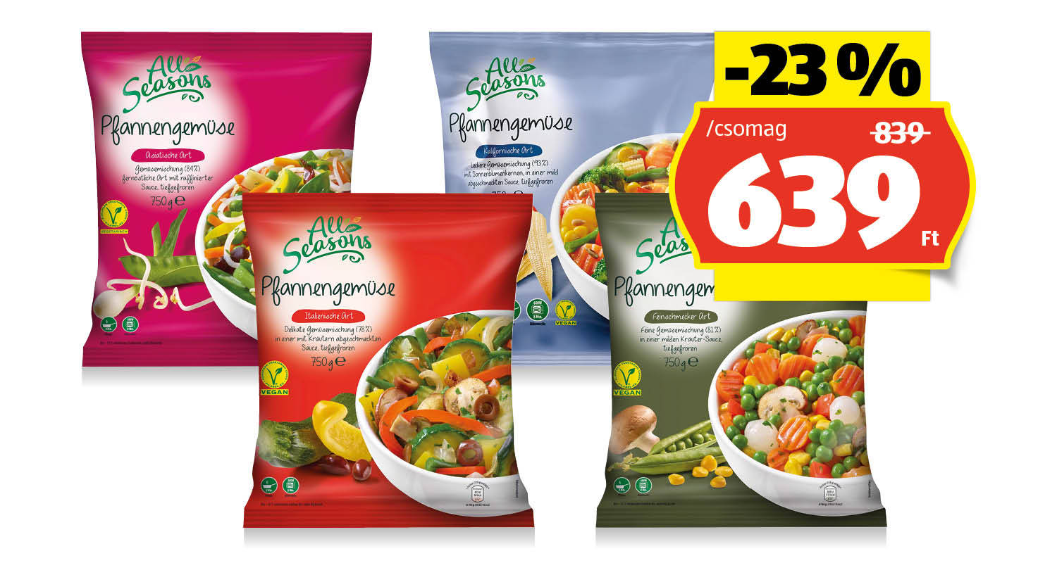 ALL SEASONS Serpenyős zöldség, 750 g/csomag