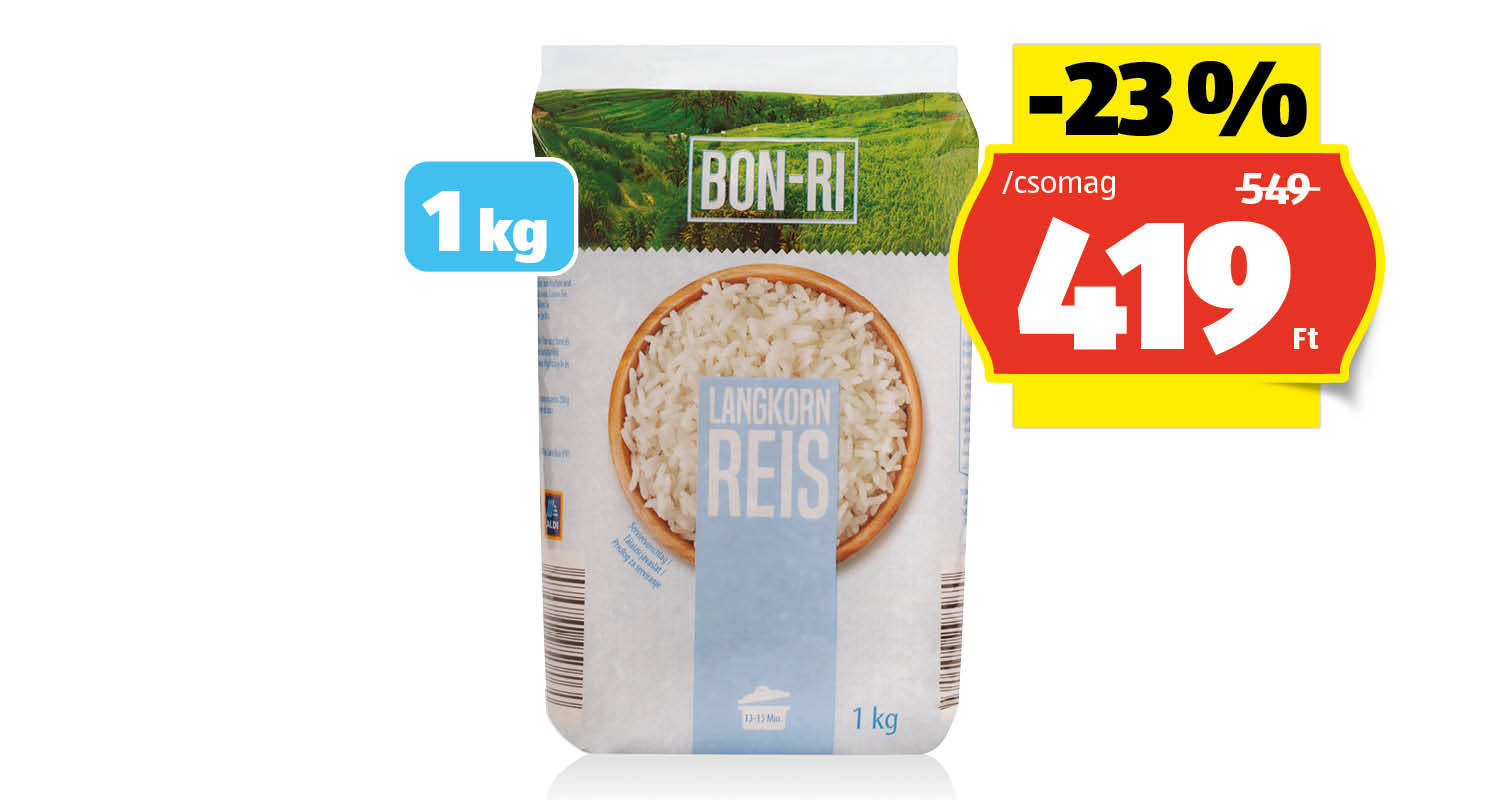 BON-RI Hosszúszemű rizs, 1 kg/csomag
