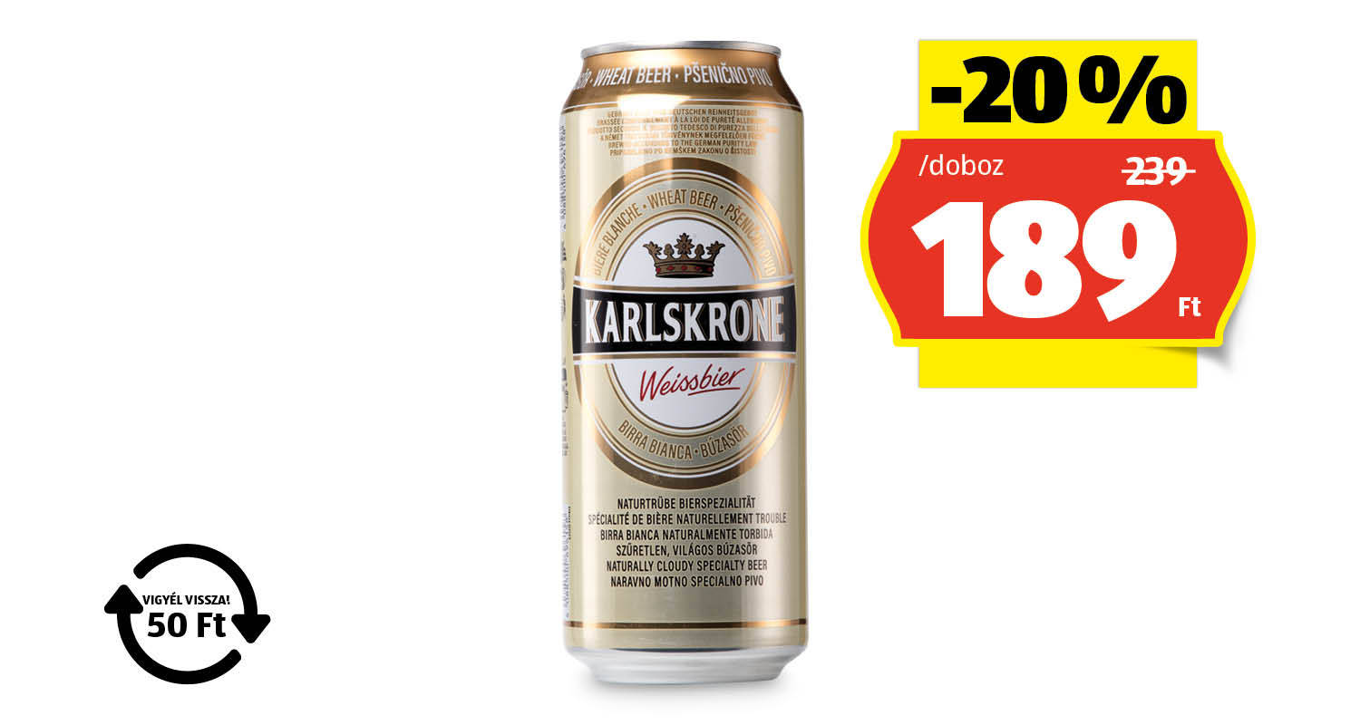 KARLSKRONE Búzasör, 0,5 l/doboz