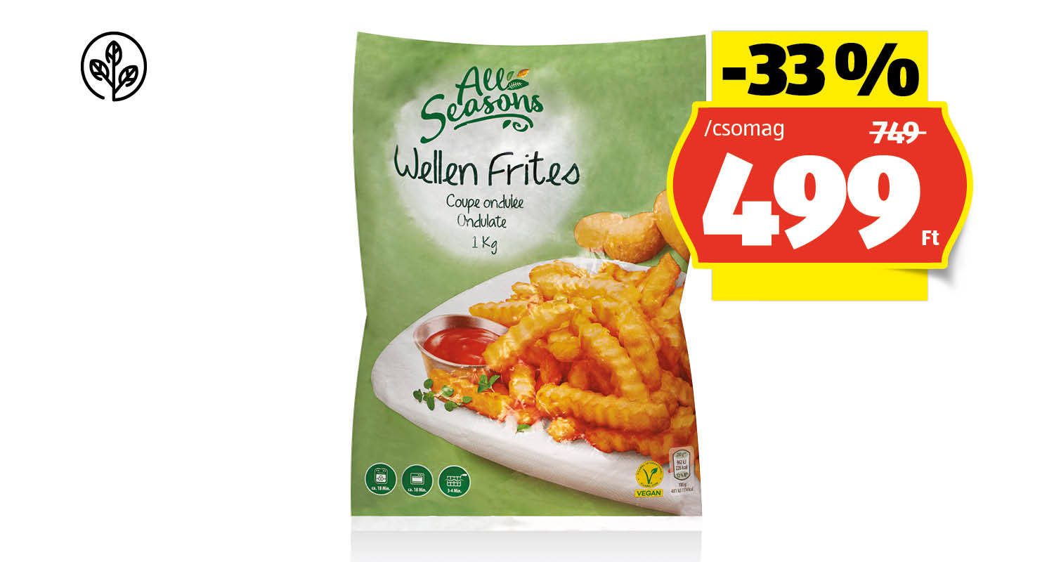 ALL SEASONS Hullámos hasábburgonya, 1 kg/csomag