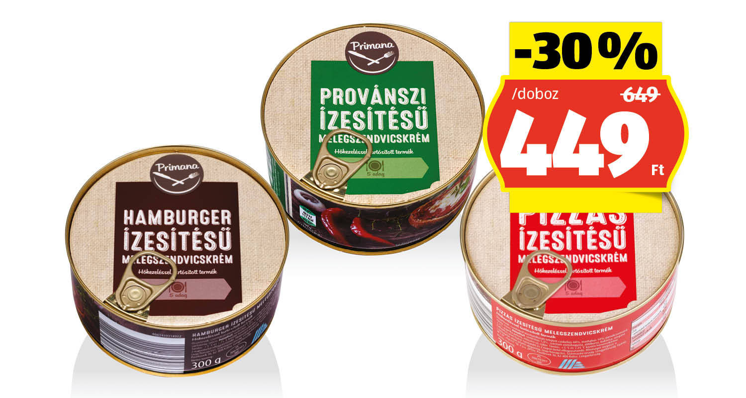 PRIMANA Melegszendvicskrém, 300 g/doboz