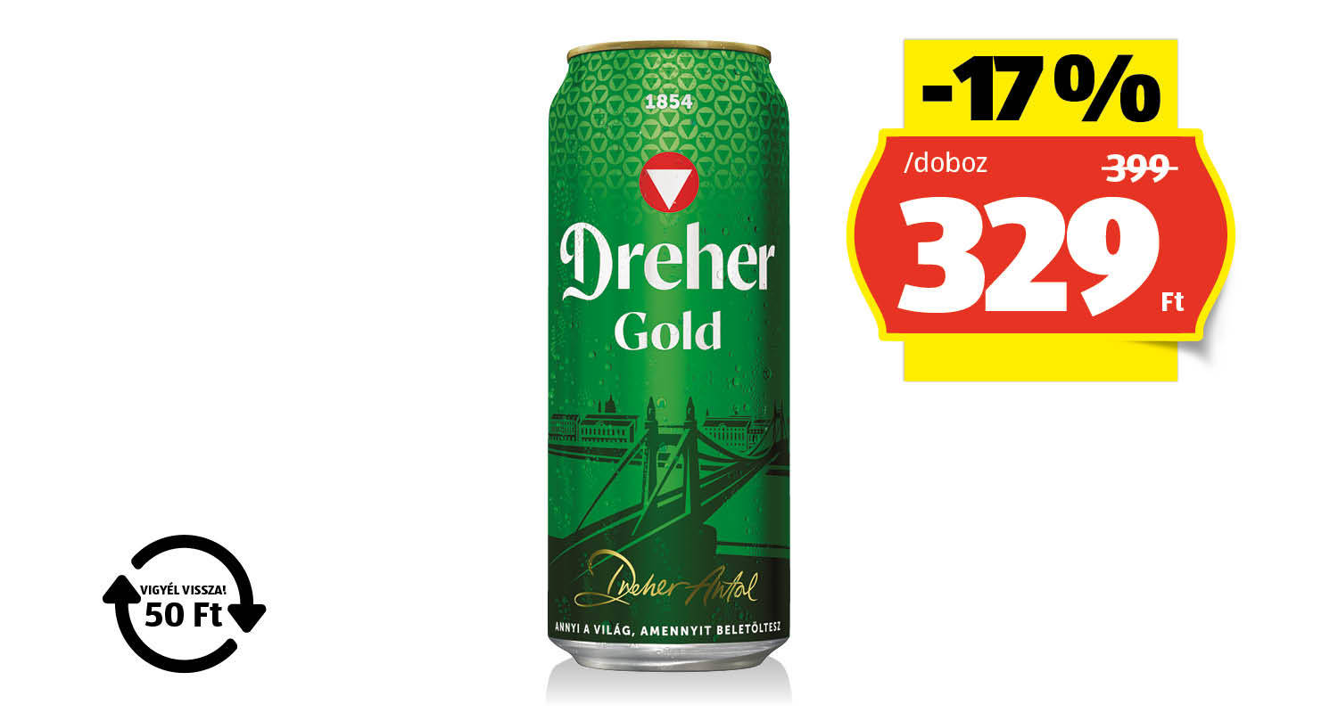 DREHER Világos sör, 0,5 l/doboz