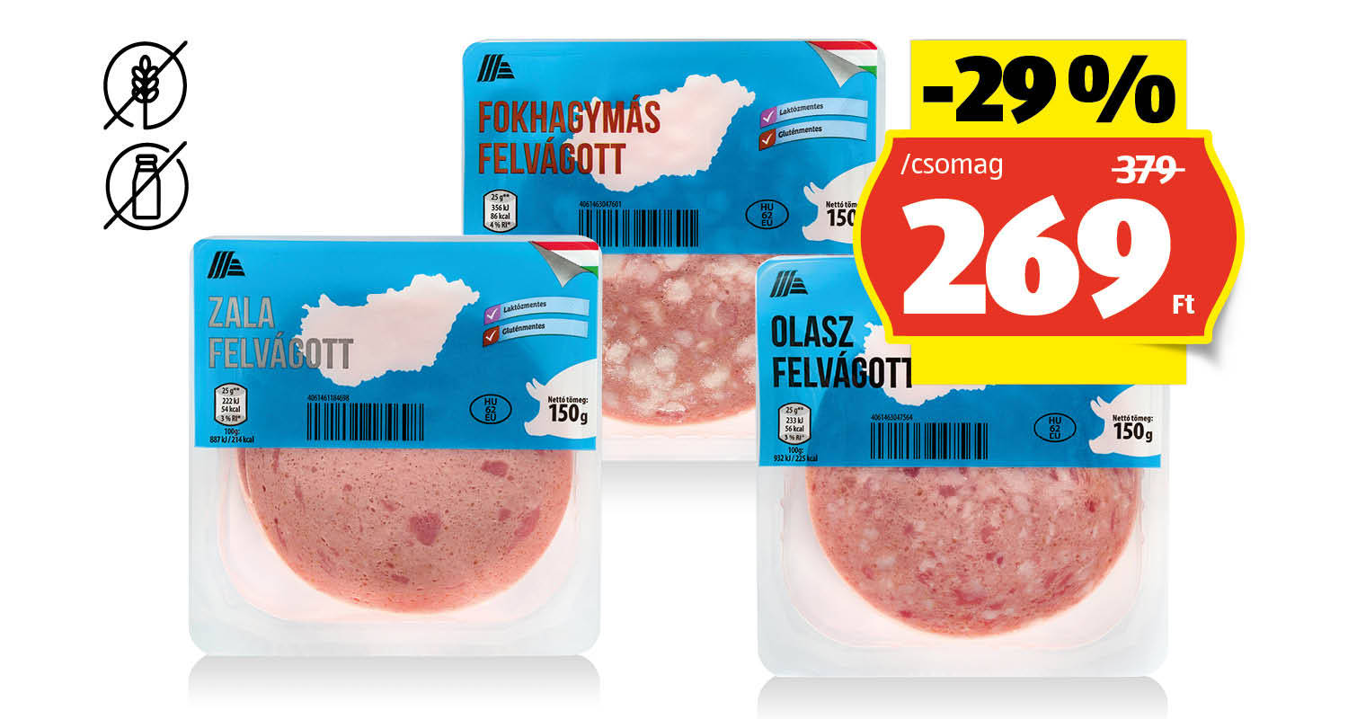Sertésfelvágott, 150 g/csomag