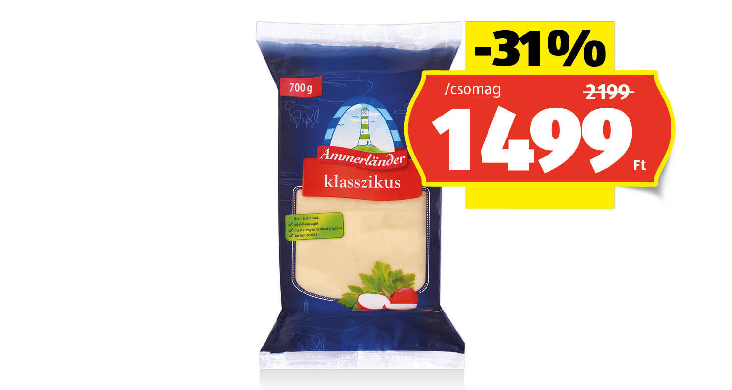 AMMERLÄNDER Klasszikus sajt, 700 g/csomag