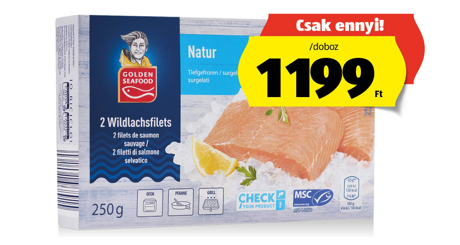 GOLDEN SEAFOOD Vadlazacfilé, 250 g/doboz