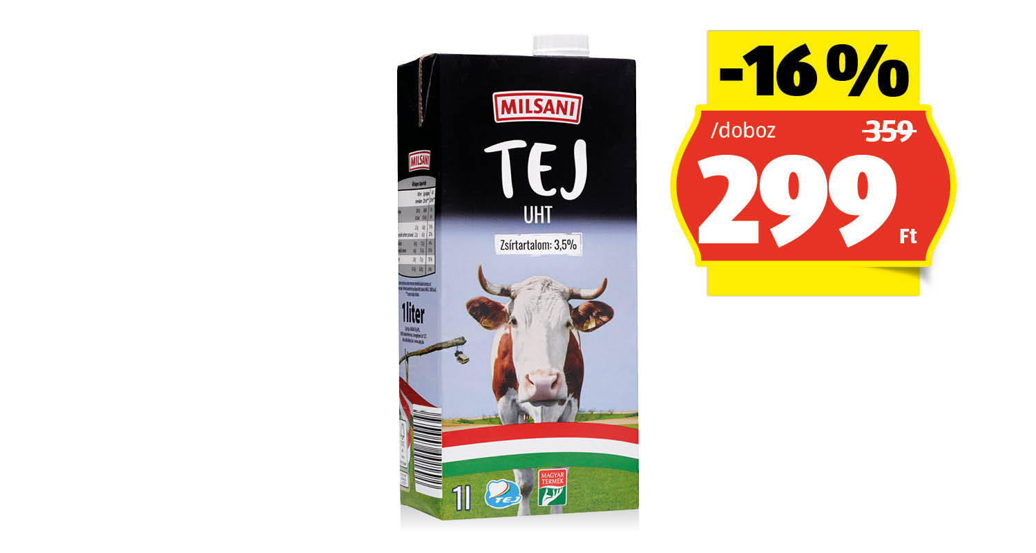 MILSANI UHT Tej, 1 l/doboz