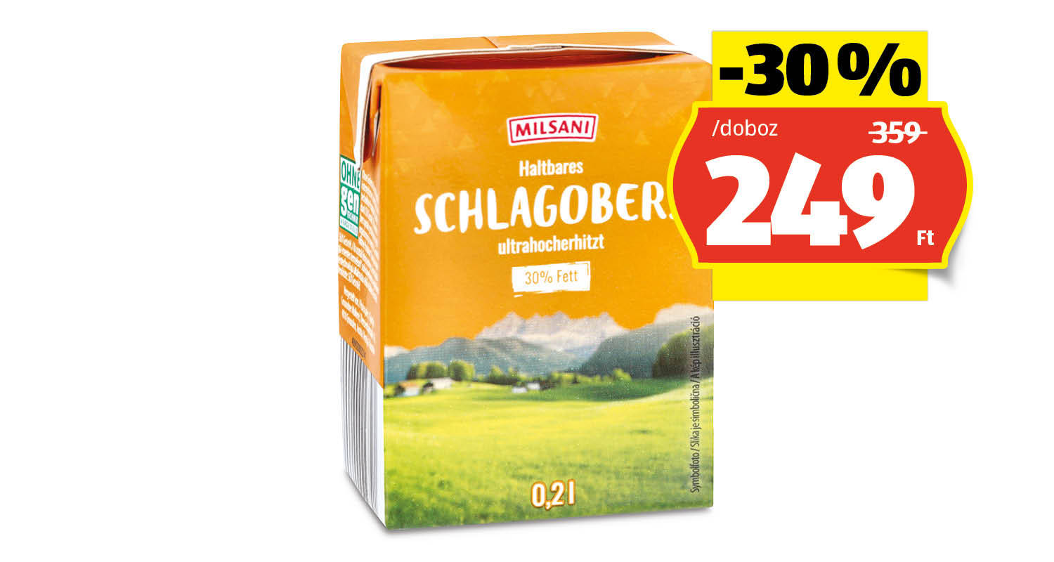 MILSANI UHT Habtejszín, 0,2 l/doboz