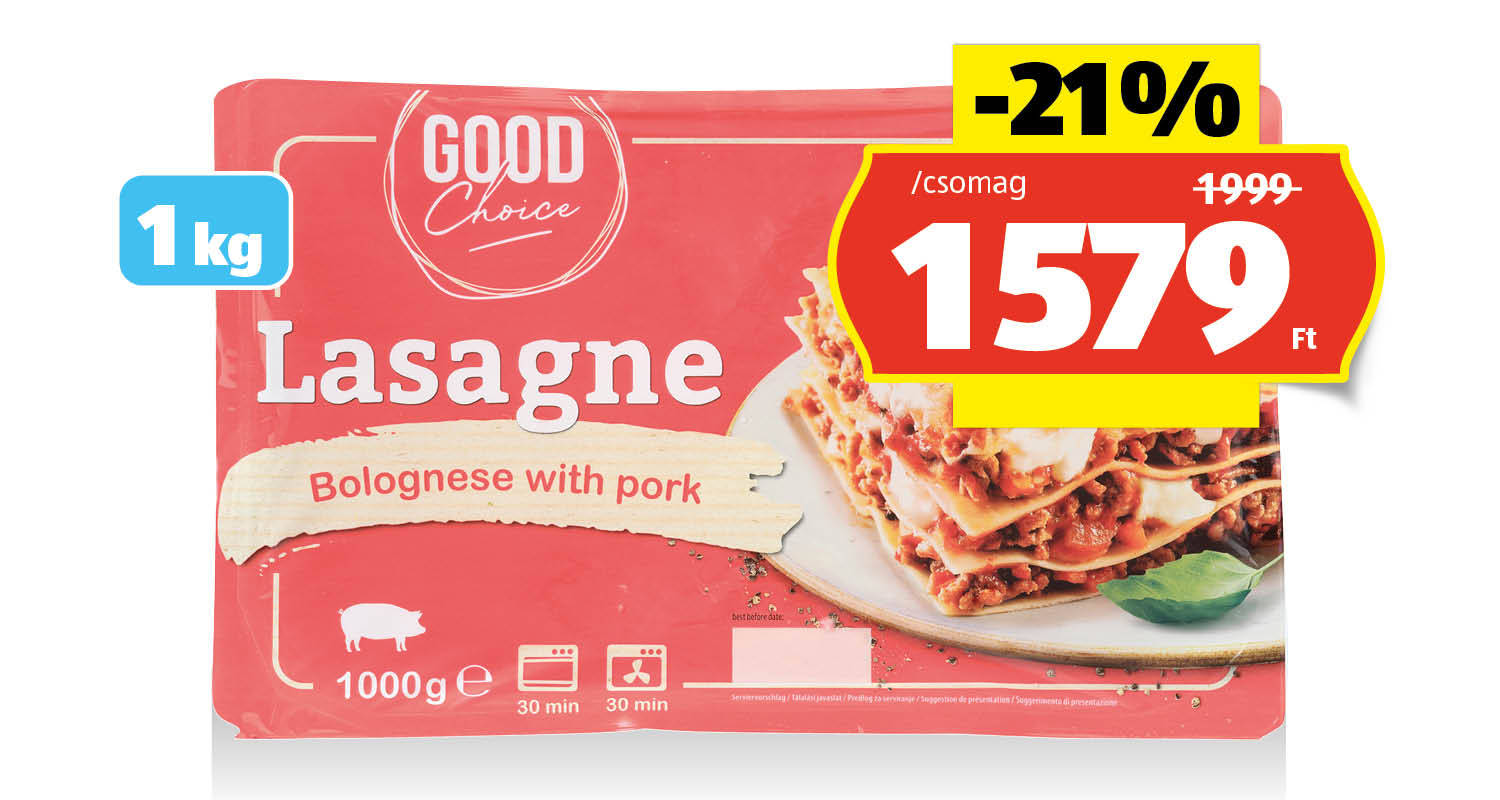 GOOD CHOICE Lasagne, 1 kg/csomag