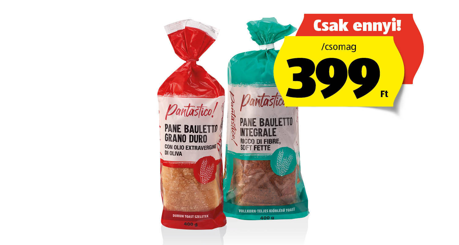 PANTASTICO! Szeletelt toastkenyér, 400 g/csomag