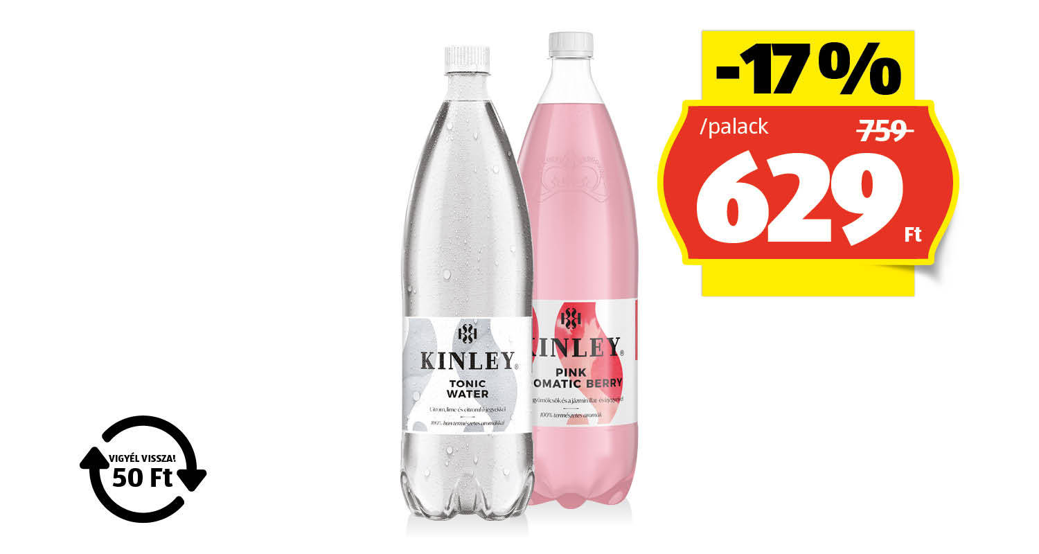 KINLEY Szénsavas üdítőital, 1,5 l/palack