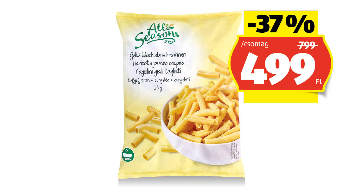 ALL SEASONS Sárga hüvelyű zöldbab, 1 kg/csomag