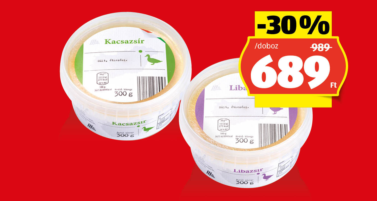 Libazsír vagy kacsazsír, 300 g/doboz
