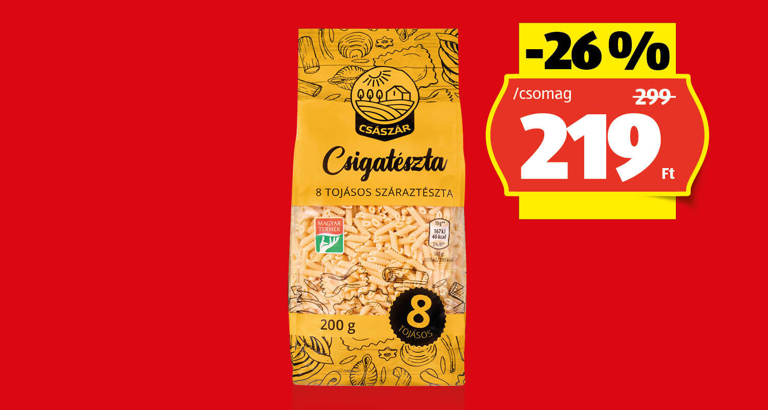 CSÁSZÁR Csigatészta, 200 g/csomag