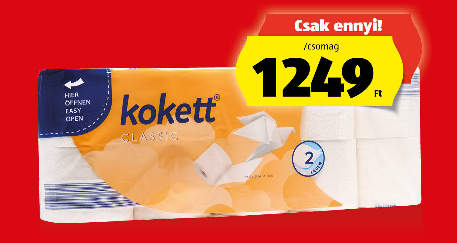 KOKETT Toalettpapír, 10 tekercs/csomag