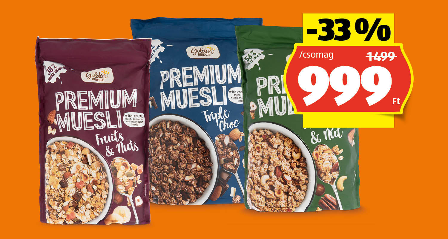 GOLDEN BRIDGE Prémium müzli, 500 g/csomag