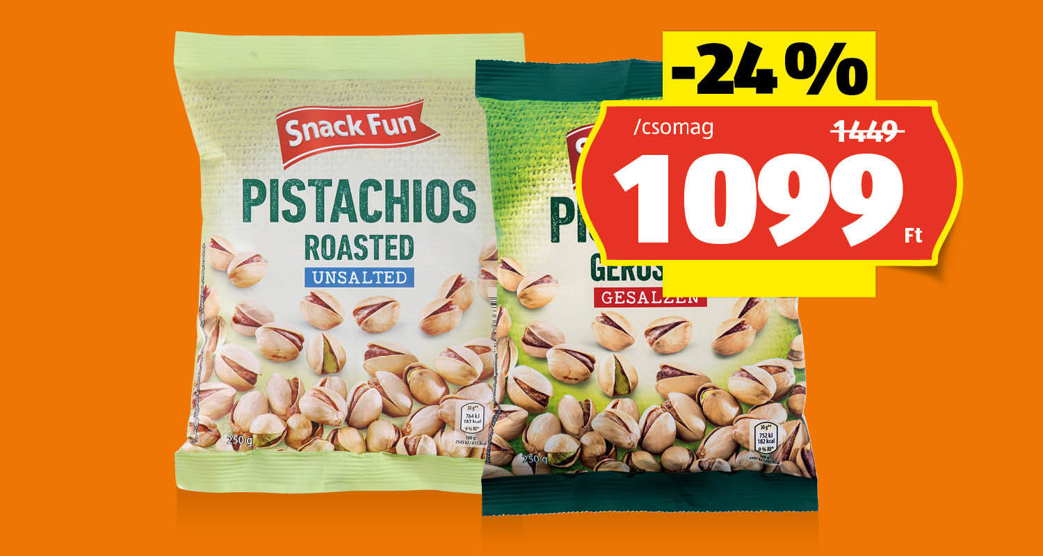 SNACK FUN Pisztácia, 250 g/csomag