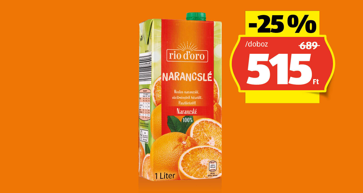 RIO D’ORO Narancslé, 1 l/doboz