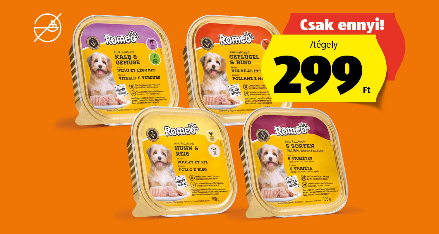 ROMEO CLASSIC Kutyaeledel, 300 g/tégely