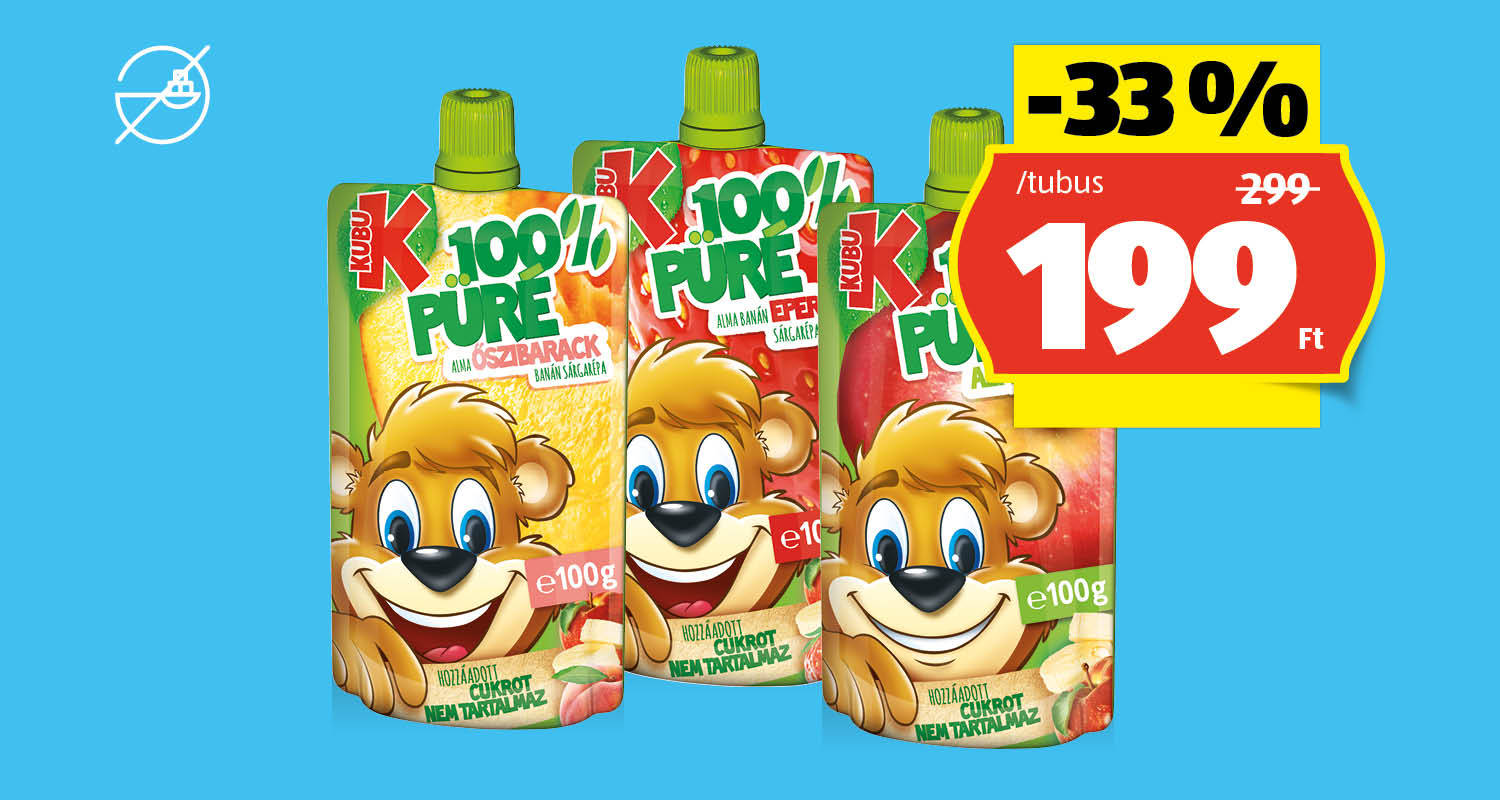 KUBU Gyümölcspüré, 100 g/tubus