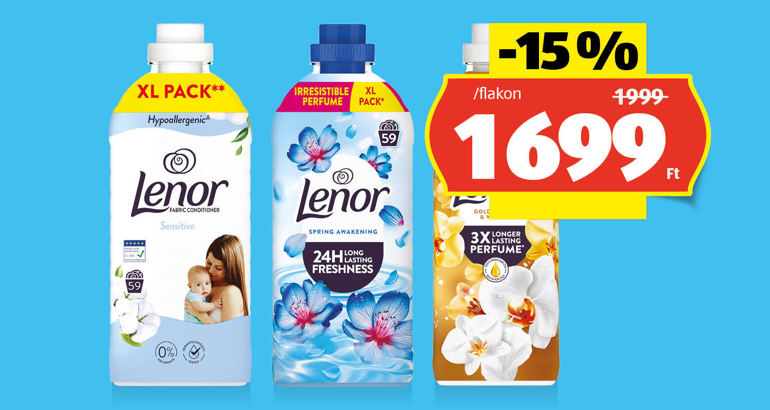 LENOR Öblítő, 1 239 ml vagy 987 ml/flakon